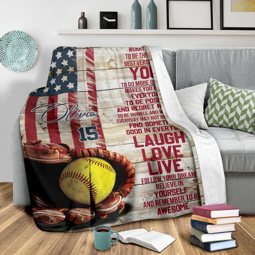 litzzy Personalized Softball Today Is A Good Day - Tlnb2511201 Quilt Blanket   