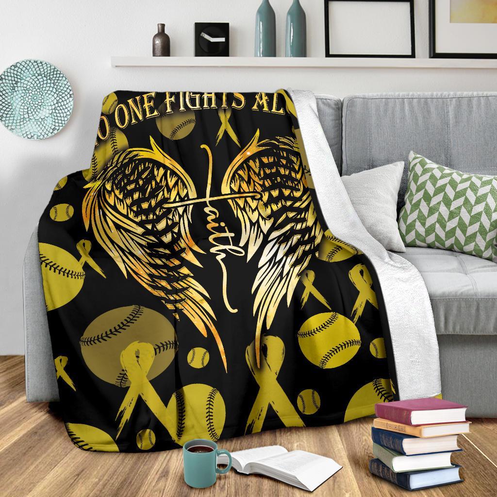 litzzy No One Fights Alone Ball Fleece Blanket - Lath3011203 Quilt Blanket   