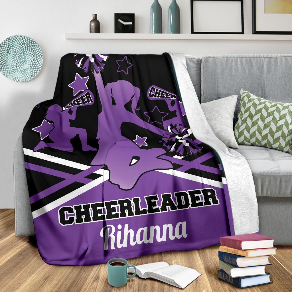 litzzy Personalized Cheerleader Colorful Fleece Blanket - Latg2011201 Quilt Blanket   