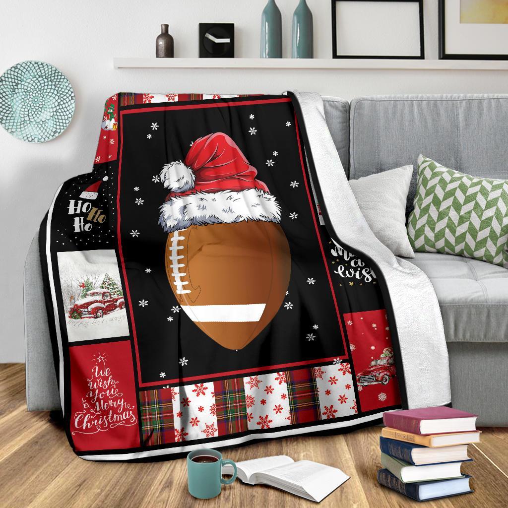 litzzy Sport Santa Xmas Fleece Blanket - Lath2011201 Quilt Blanket FOOTBALL 60 x 80 