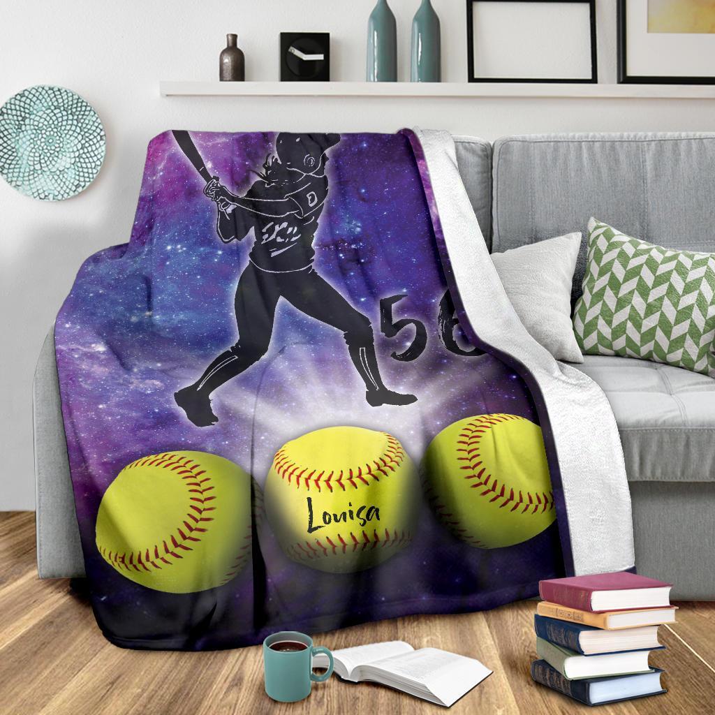 litzzy Personalized Softball Fleece Blanket - Lath2311202Ki Quilt Blanket   