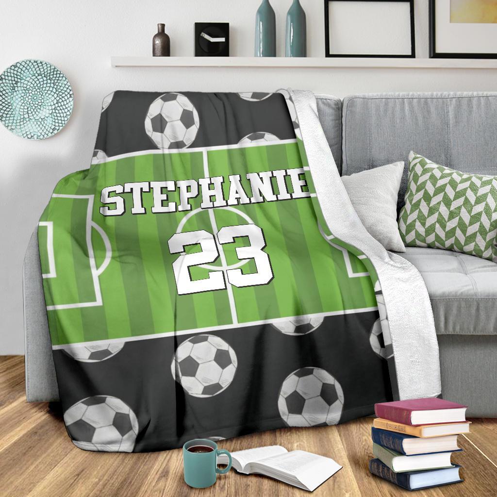 litzzy Personalized Soccer Field Fleece Blanket - Tlnh2111202 Quilt Blanket   