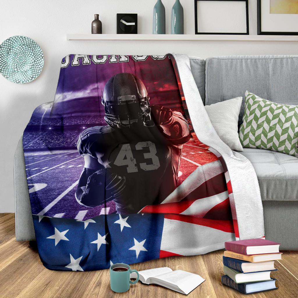 litzzy Personalized American Football Player Fleece Blanket - Tlnh012201 Quilt Blanket   