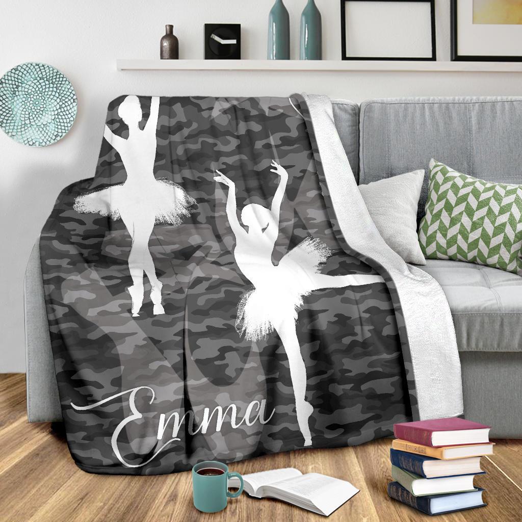 litzzy Personalized Ballet Fleece Blanket - Latg2311201 Quilt Blanket BLACK 60 x 80 