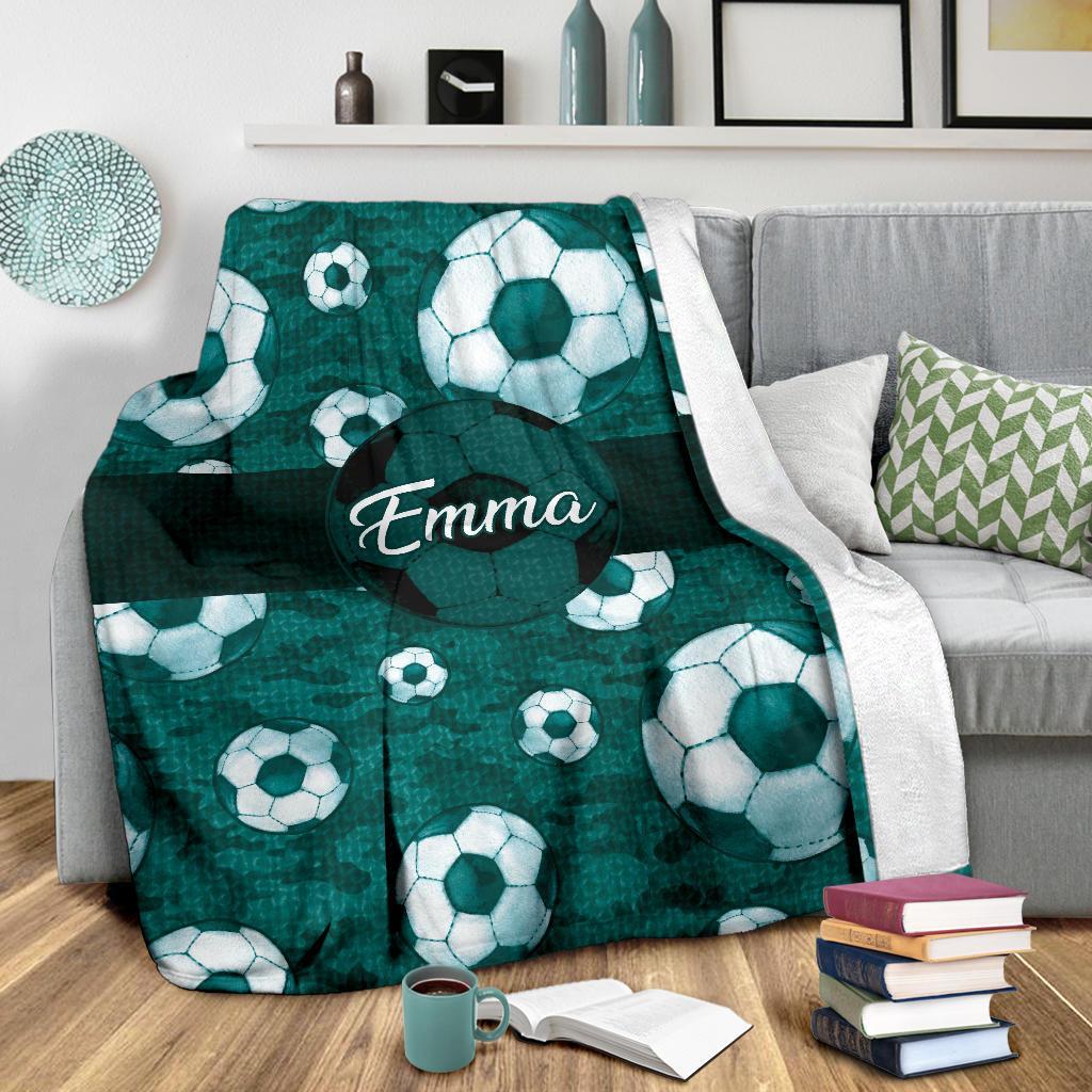 litzzy Personalized Soccer Pattern Texture Fleece Blanket - Nh1411202 Quilt Blanket   