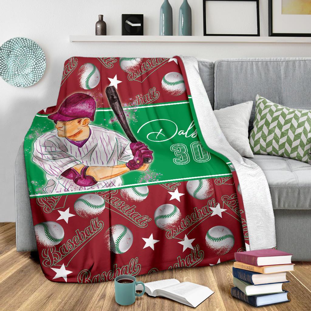 litzzy Personalized Baseball Balls Fleece Blanket - Lath2611202 Quilt Blanket   