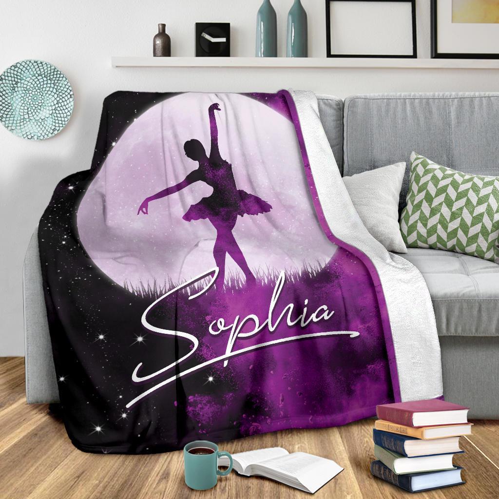 litzzy Personalized Ballet Moon Collection Fleece Blanket - Tlno1110202Ki Quilt Blanket   