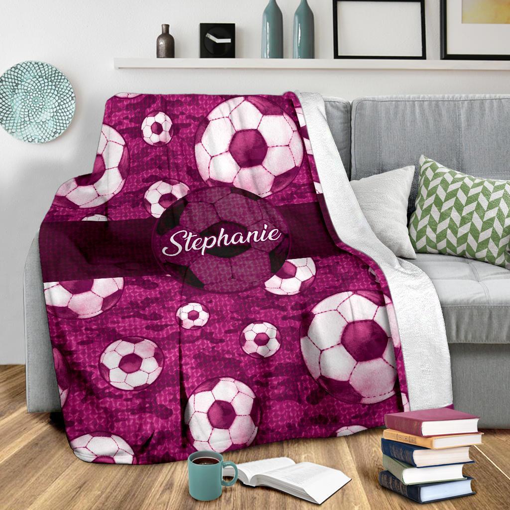 litzzy Personalized Soccer Pattern Texture Fleece Blanket - Nh1411202 Quilt Blanket   