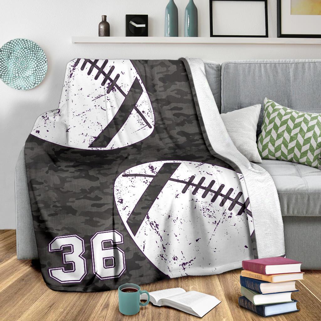 litzzy Personalized Football 2 Balls Collection Fleece Blanket - Tlnh1011202 Quilt Blanket BLACK 50 X 60 