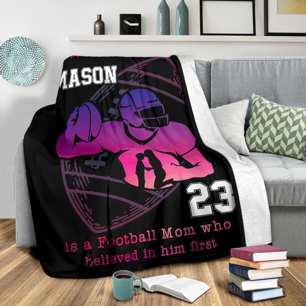 litzzy Personalized Behind Every Football Player Fleece Blanket - Tlty1311202Ki Quilt Blanket   