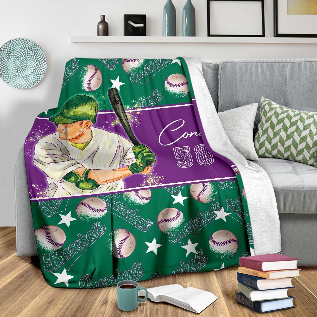 litzzy Personalized Baseball Balls Fleece Blanket - Lath2611202 Quilt Blanket   