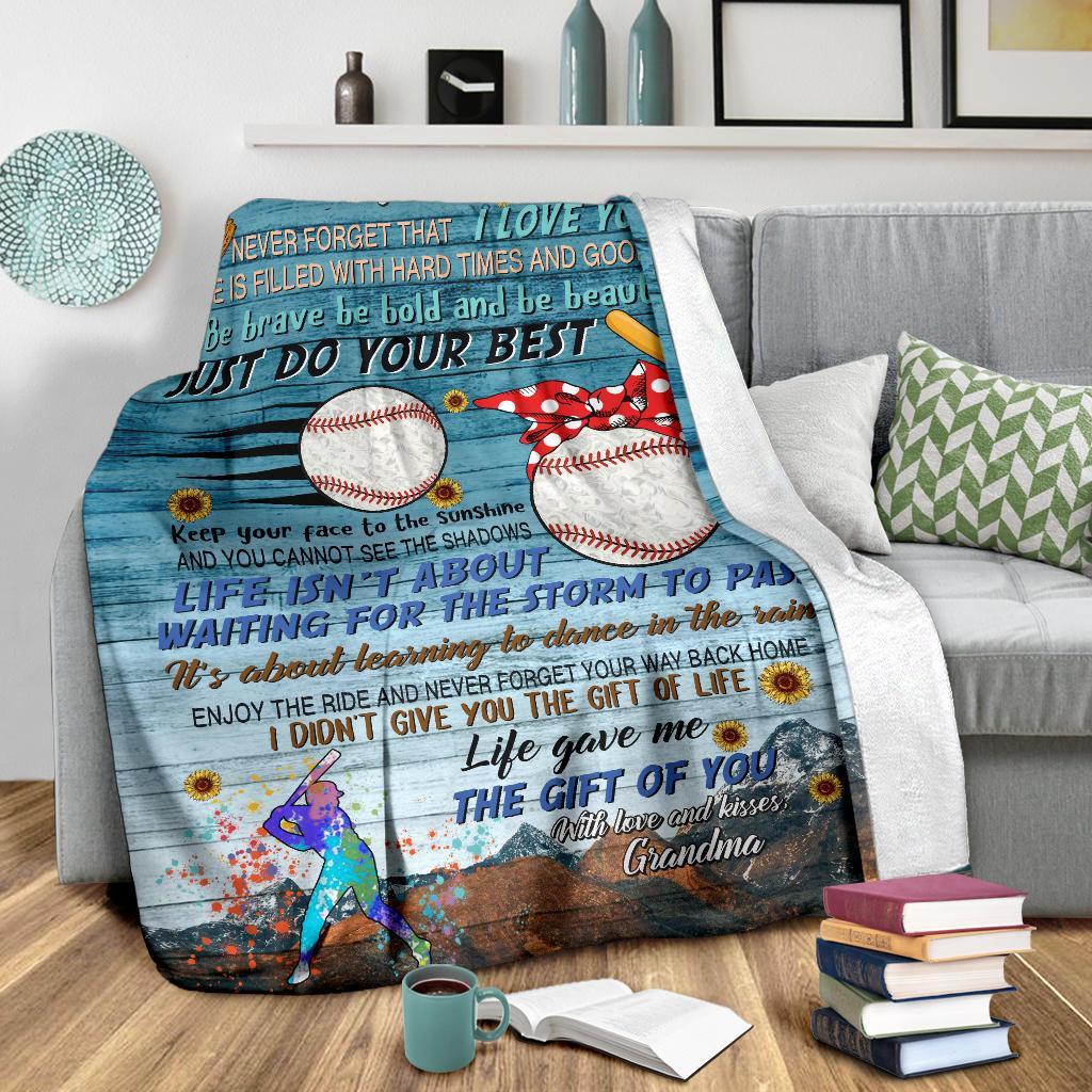 litzzy Baseball To My Grandson Fleece Blanket - Nh0808201Ki Quilt Blanket   