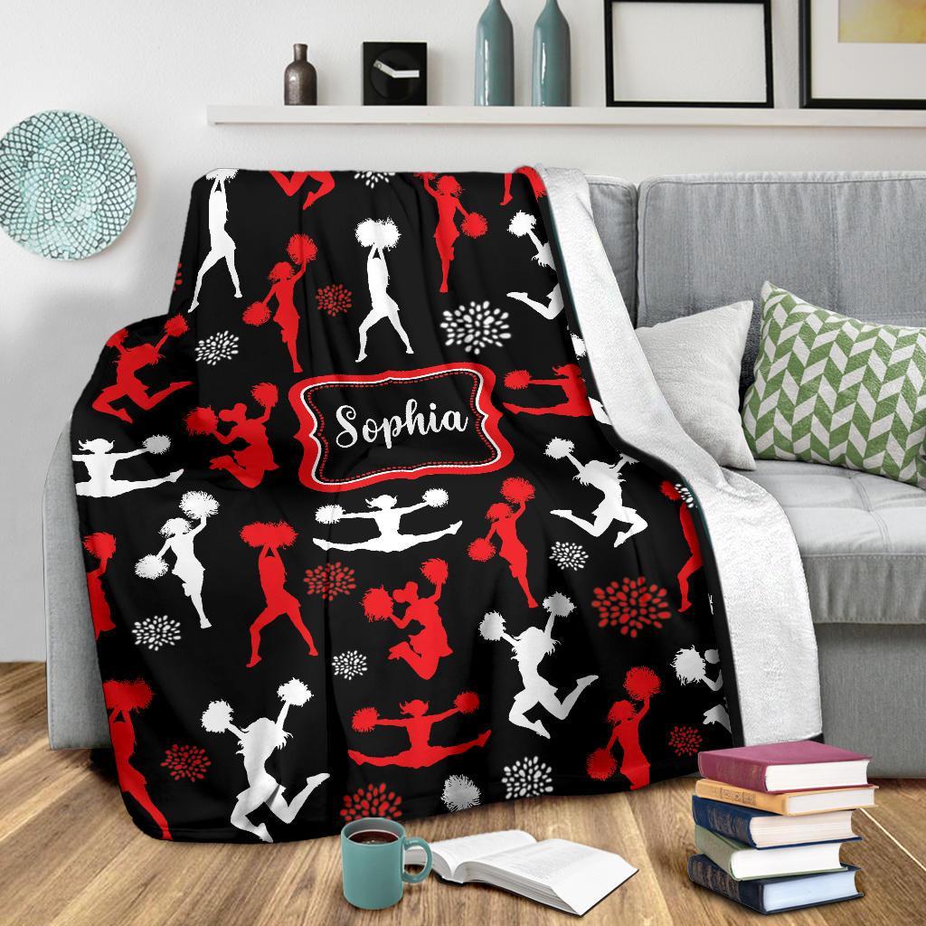 litzzy Personalized Cheerleader Collection Fleece Blanket - Tlnb1711201 Quilt Blanket RED WHITE 60 X 80 