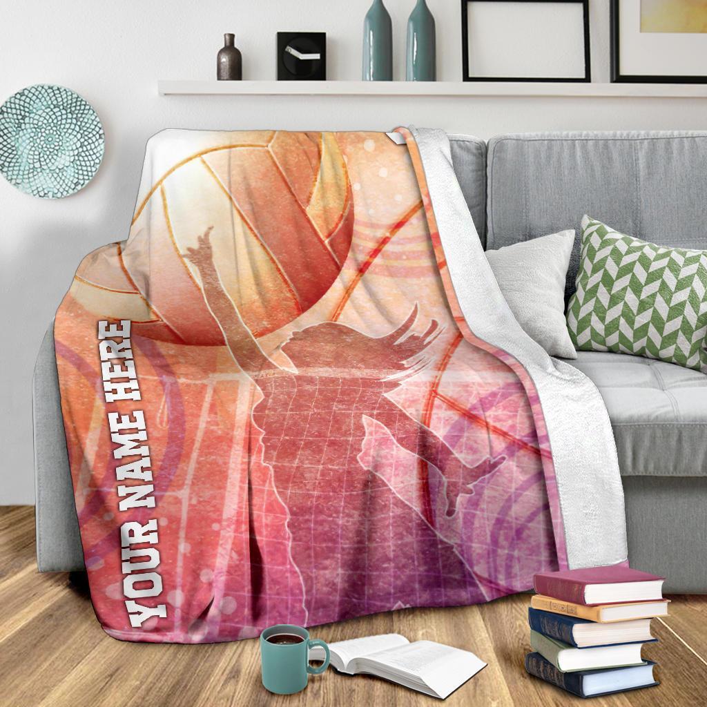 litzzy Personalized Collection Volleyball Girl Fleece Blanket - Tlty0212202 Quilt Blanket   