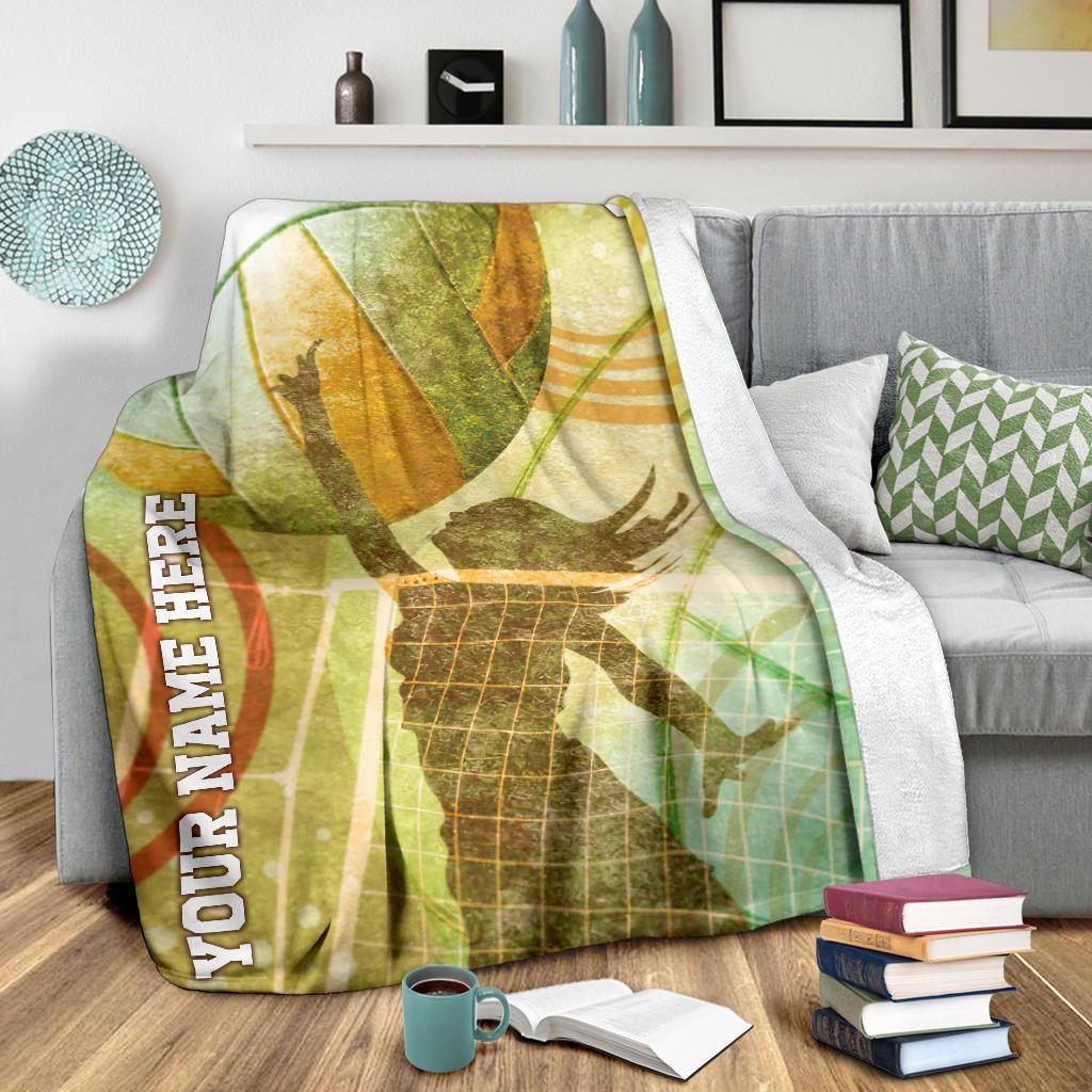 litzzy Personalized Collection Volleyball Girl Fleece Blanket - Tlty0212202 Quilt Blanket   