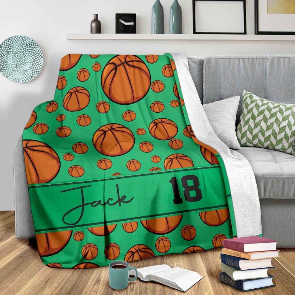 litzzy Personalized Basketball Collection Fleece Blanket - Tltm1211203 Quilt Blanket   