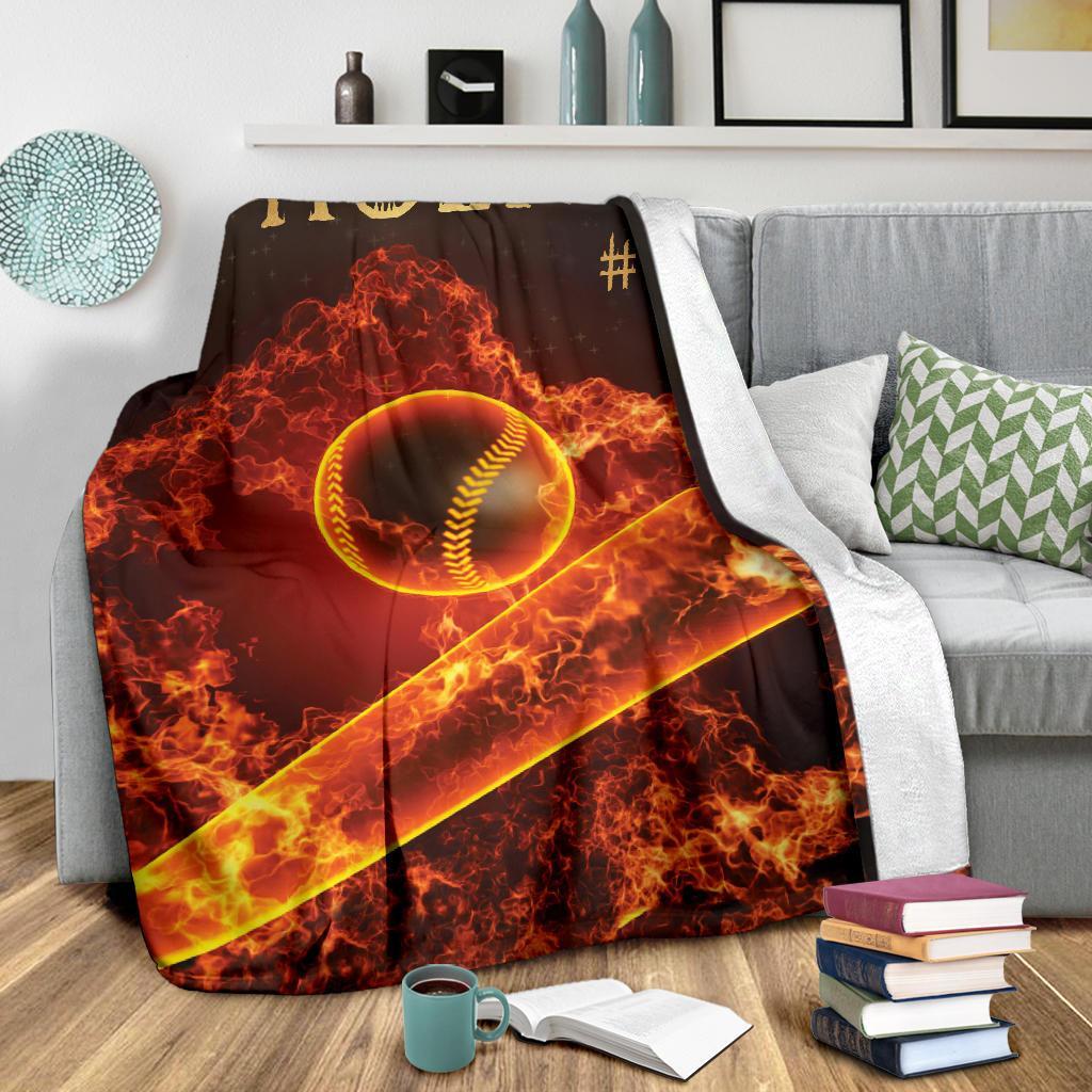 litzzy Personalized Fire Ball Fleece Blanket - Lath2311204 Quilt Blanket   