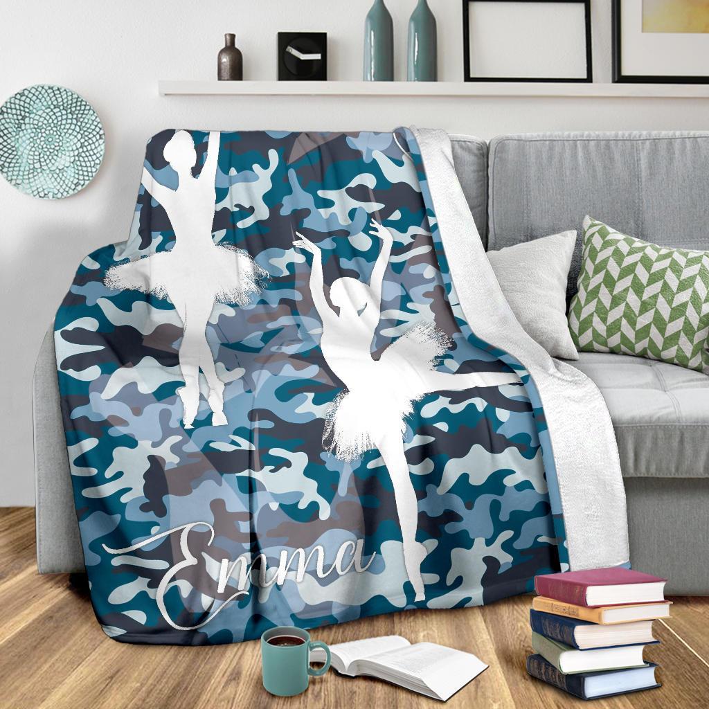 litzzy Personalized Ballet Fleece Blanket - Latg2311201 Quilt Blanket DARK BLUE 50 x 60 