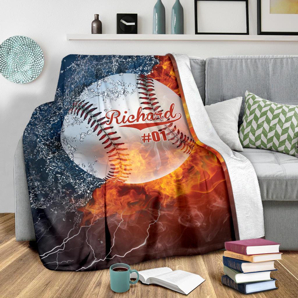 litzzy Personalized Sport Water Fire Fleece Blanket - Lath1611204 Quilt Blanket   