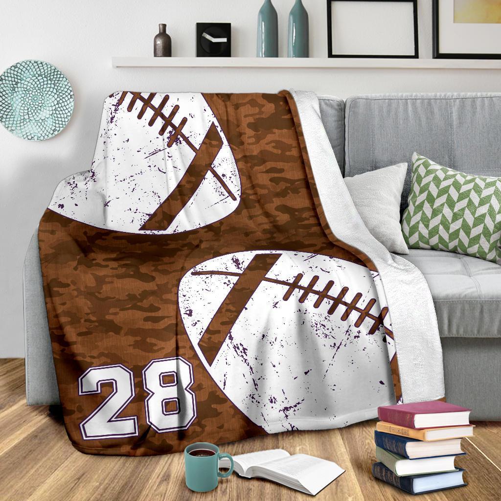 litzzy Personalized Football 2 Balls Collection Fleece Blanket - Tlnh1011202 Quilt Blanket   