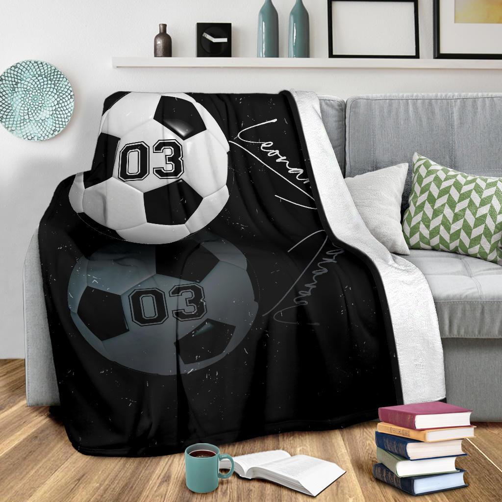 litzzy Personalized Sport Reflection Fleece Blanket - Lath1611201 Quilt Blanket SOCCER 60 x 80 