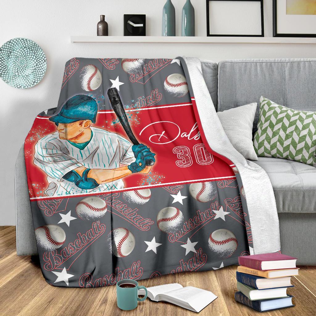 litzzy Personalized Baseball Balls Fleece Blanket - Lath2611202 Quilt Blanket   