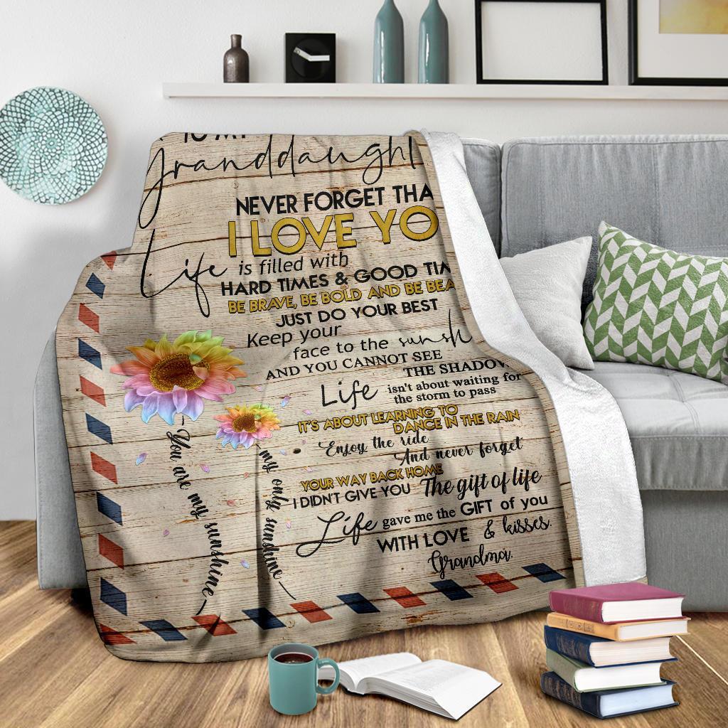 litzzy To My Granddaughter Fleece Blanket Lath0408208 Quilt Blanket   