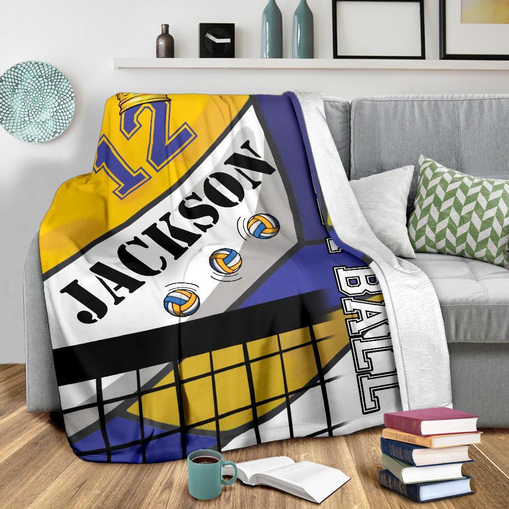 litzzy Personalized Volleyball Fleece Blanket - Laci0112201 Quilt Blanket   
