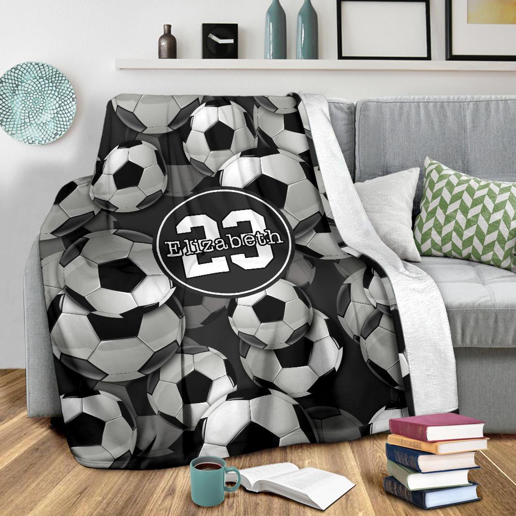litzzy Personalized Soccer 3D Balls Fleece Blankets - Tlty1311201 Quilt Blanket   