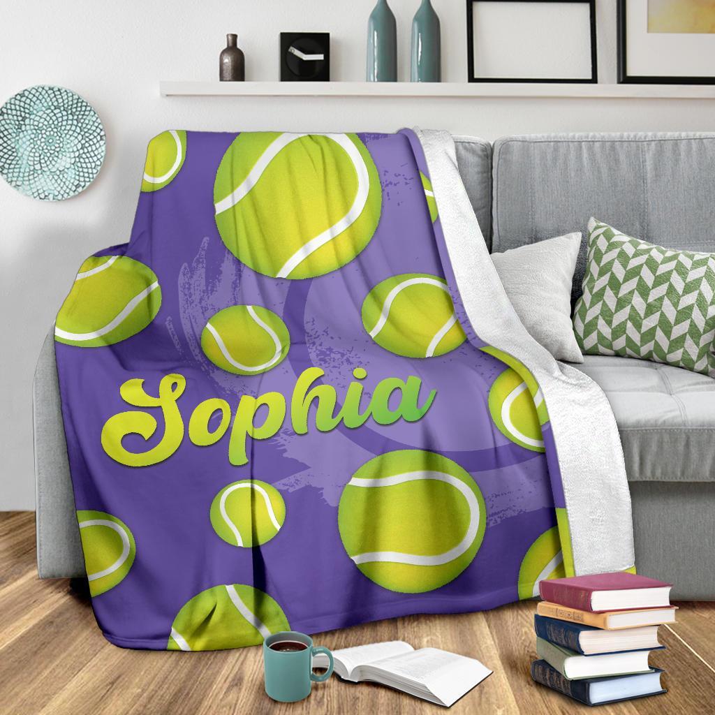 litzzy Personalized Tennis Fleece Blanket - Latg2311202 Quilt Blanket PURPLE 50 X 60 