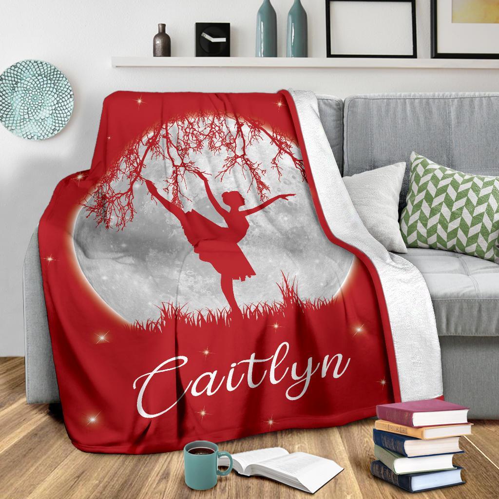 litzzy Personalized Dancing Moon Fleece Blanket - Laci2711203 Quilt Blanket   