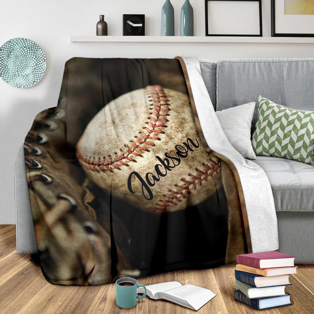 litzzy Personalized Dusty Baseball Fleece Blanket - Nh0712201 Quilt Blanket   