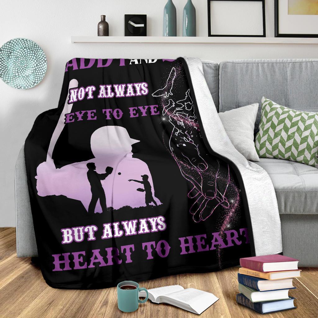 litzzy Baseball Daddy And Son Fleece Blanket - Laci071220 Quilt Blanket PURPLE 50 X 60 