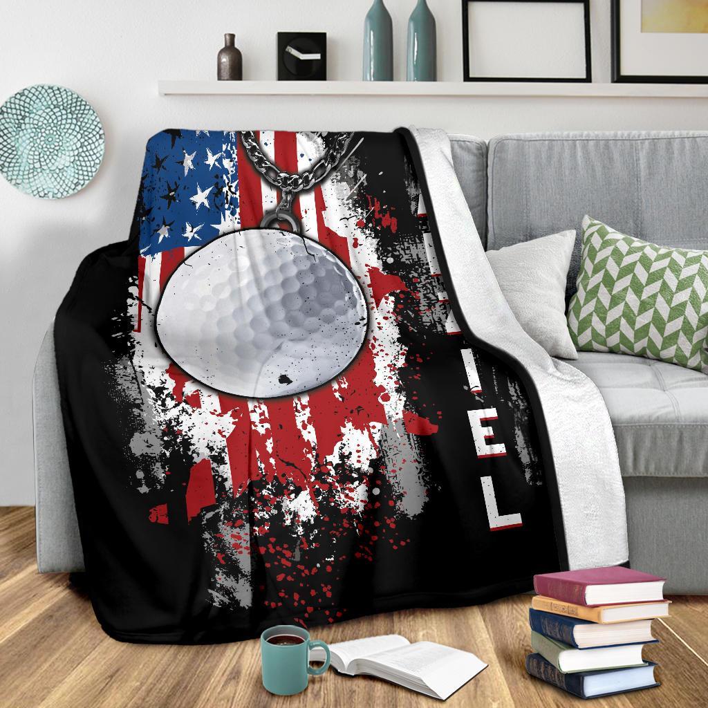 litzzy Personalized Sport Us Flag Fleece Blanket - Lath1011201 Quilt Blanket   