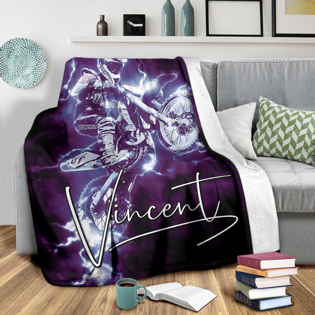 litzzy Personalized Motorcycle Fleece Blanket - Lath1311204 Quilt Blanket   
