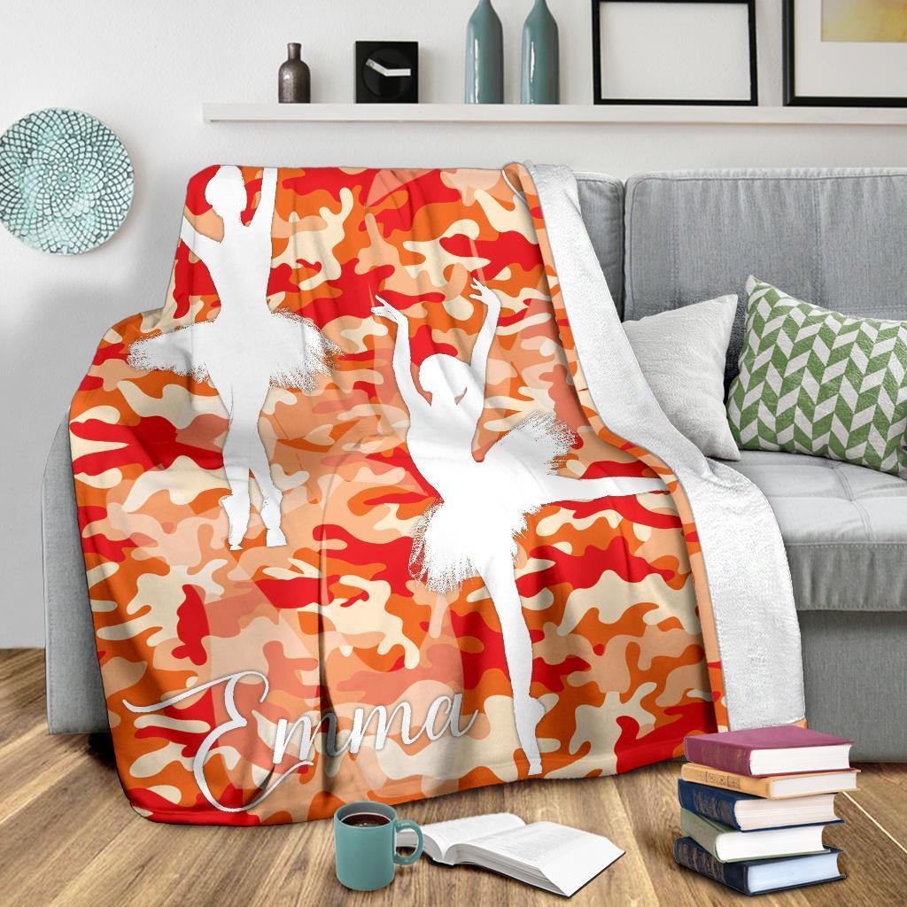 litzzy Personalized Ballet Fleece Blanket - Latg2311201 Quilt Blanket ORANGE 50 x 60 