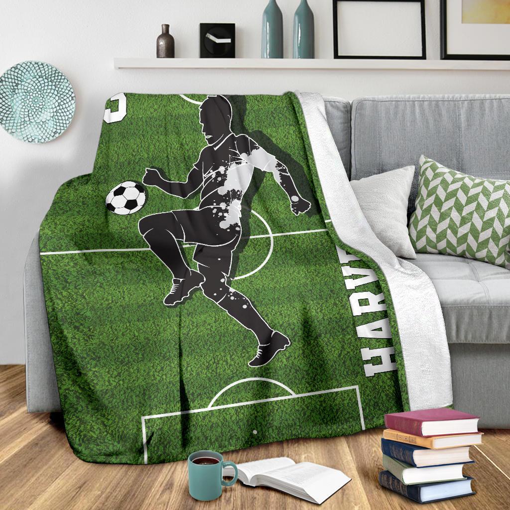 litzzy Personalized Soccer Fleece Blanket - Lath1311203Ki Quilt Blanket   