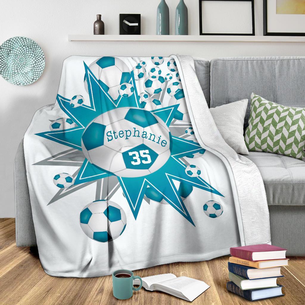 litzzy Personalized Soccer Blowout Fleece Blanket - Tltm2411202 Quilt Blanket   