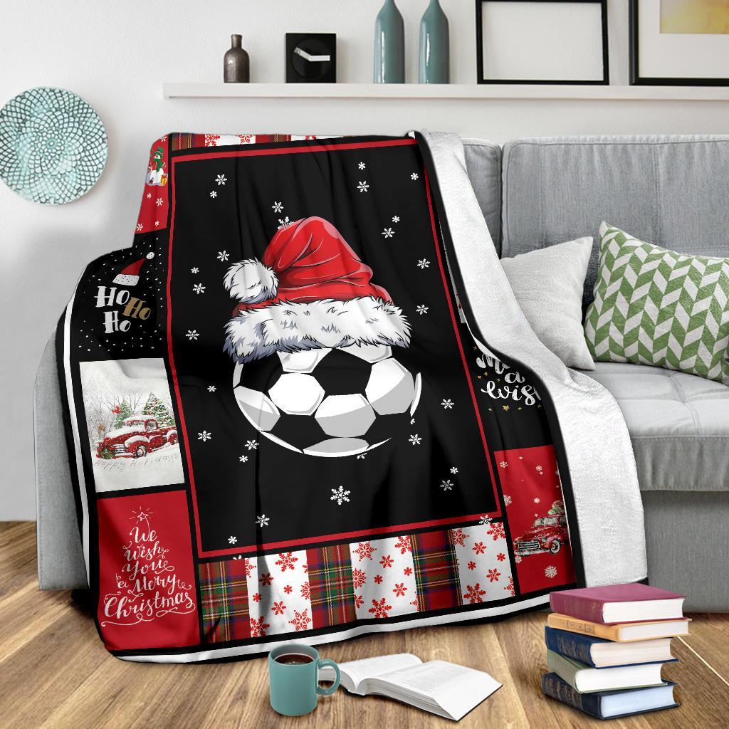 litzzy Sport Santa Xmas Fleece Blanket - Lath2011201 Quilt Blanket SOCCER 60 x 80 