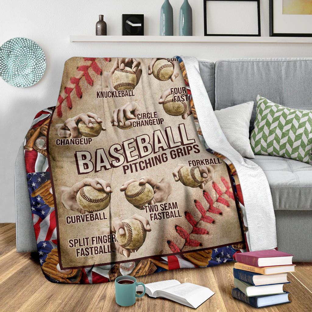 litzzy Baseball Pitching Fleece Blanket - Latg2711201 Quilt Blanket   