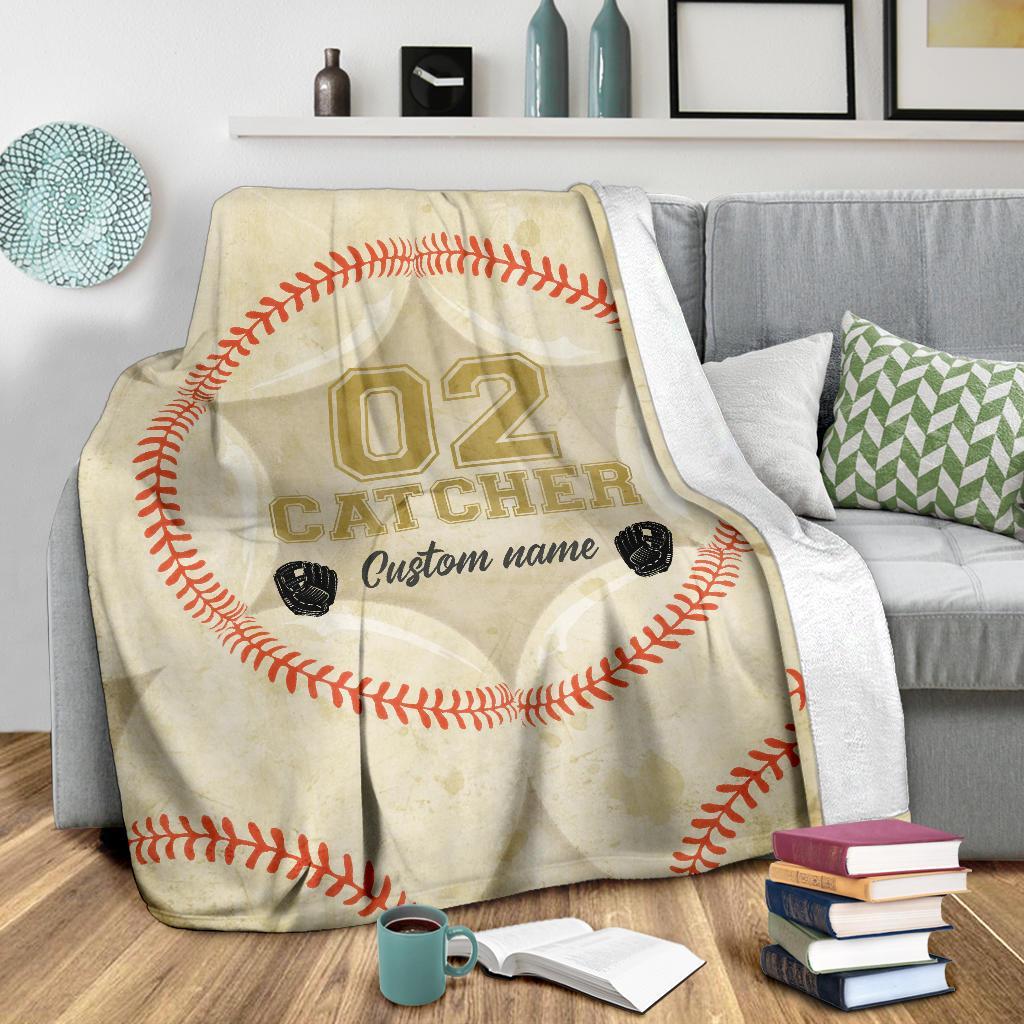 litzzy Personalized Position Baseball Fleece Blanket - Lath0712201 Quilt Blanket   