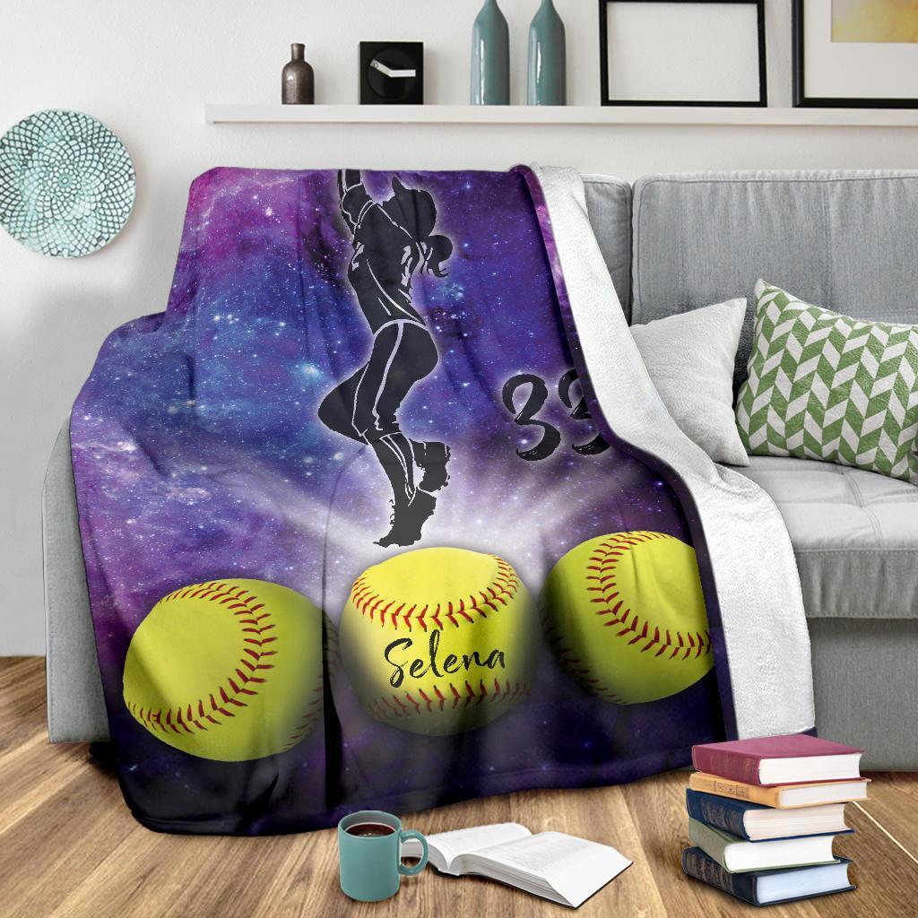 litzzy Personalized Softball Fleece Blanket - Lath2311202Ki Quilt Blanket   