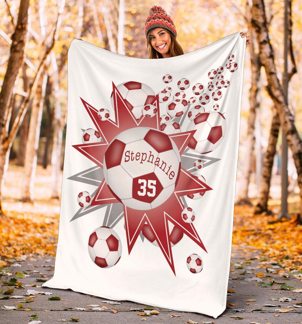 litzzy Personalized Soccer Blowout Fleece Blanket - Tltm2411202 Quilt Blanket   