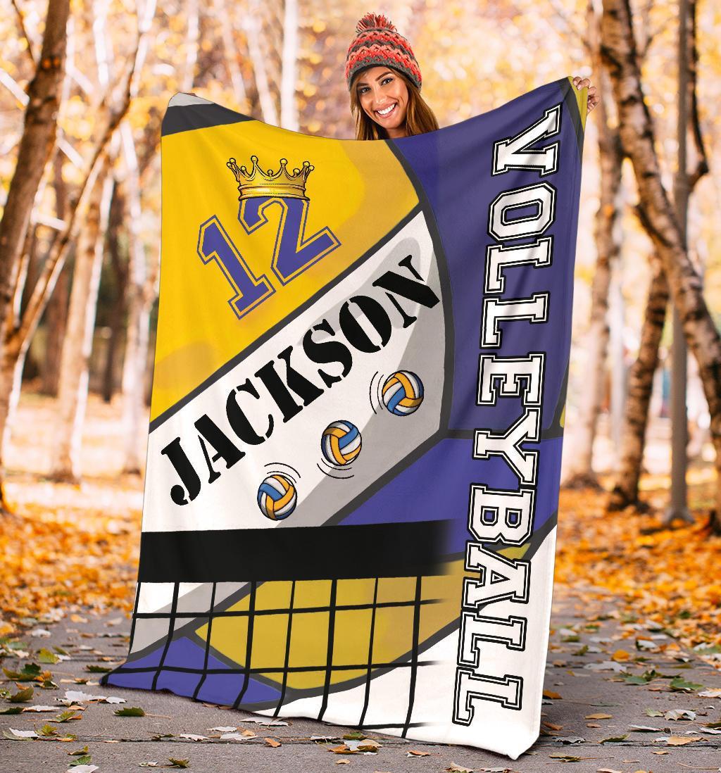 litzzy Personalized Volleyball Fleece Blanket - Laci0112201 Quilt Blanket   