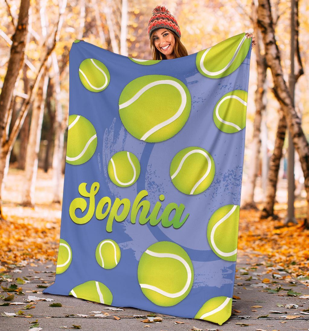 litzzy Personalized Tennis Fleece Blanket - Latg2311202 Quilt Blanket BLUE 50 X 60 