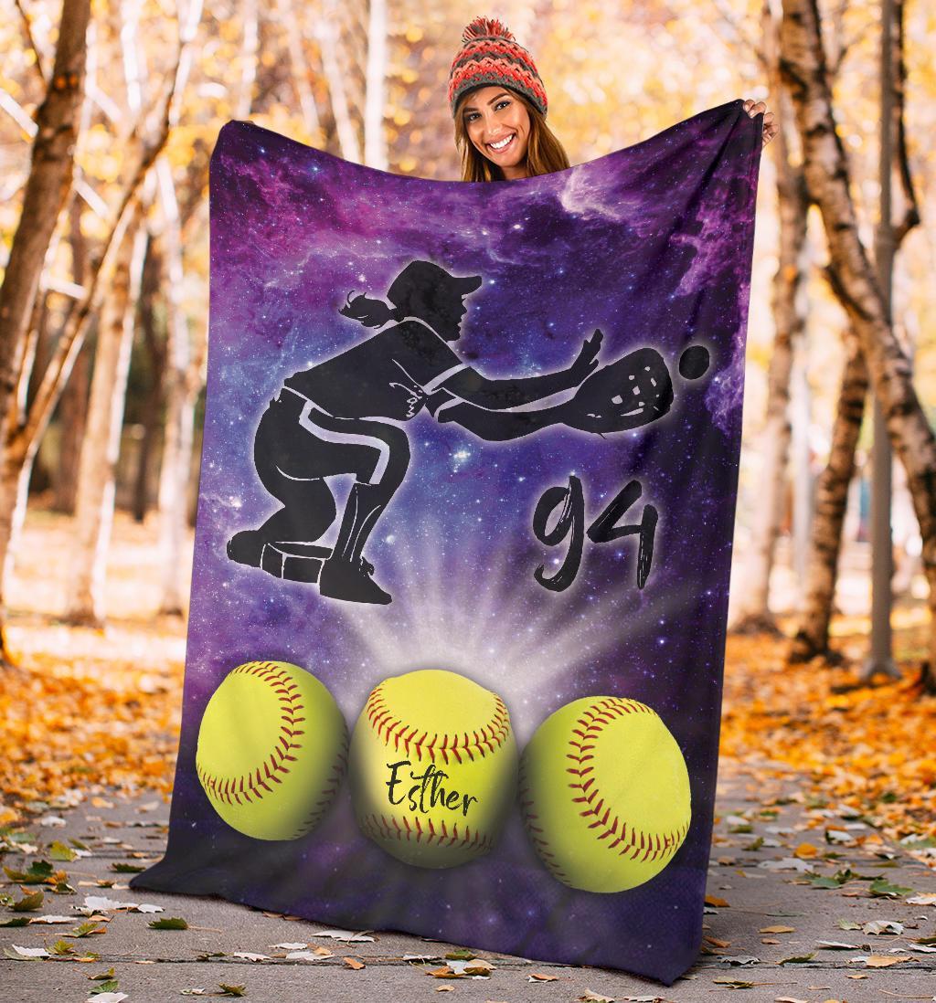 litzzy Personalized Softball Fleece Blanket - Lath2311202Ki Quilt Blanket   