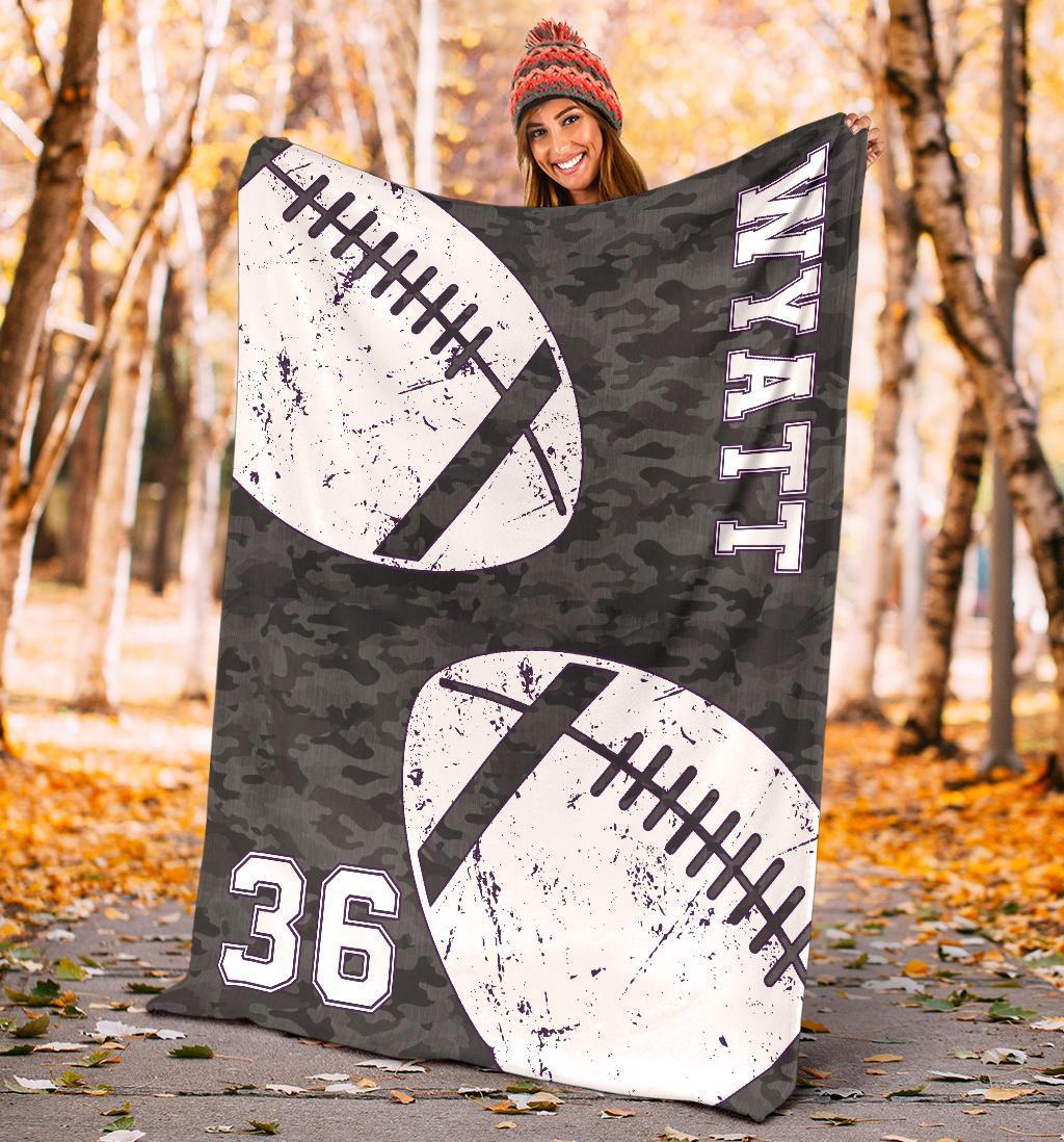 litzzy Personalized Football 2 Balls Collection Fleece Blanket - Tlnh1011202 Quilt Blanket   