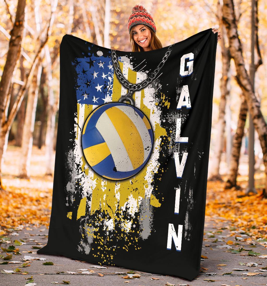 litzzy Personalized Sport Us Flag Fleece Blanket - Lath1011201 Quilt Blanket   