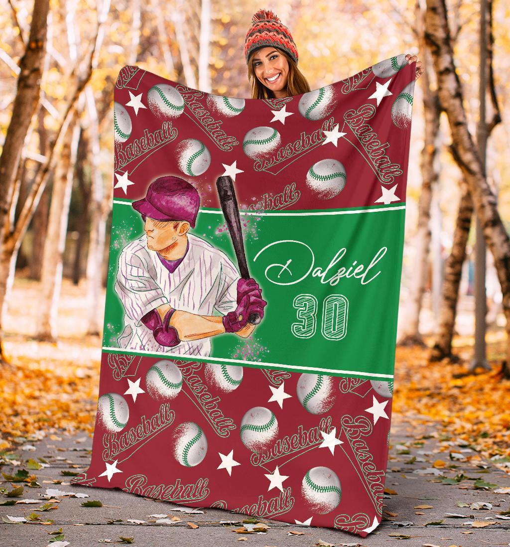 litzzy Personalized Baseball Balls Fleece Blanket - Lath2611202 Quilt Blanket   