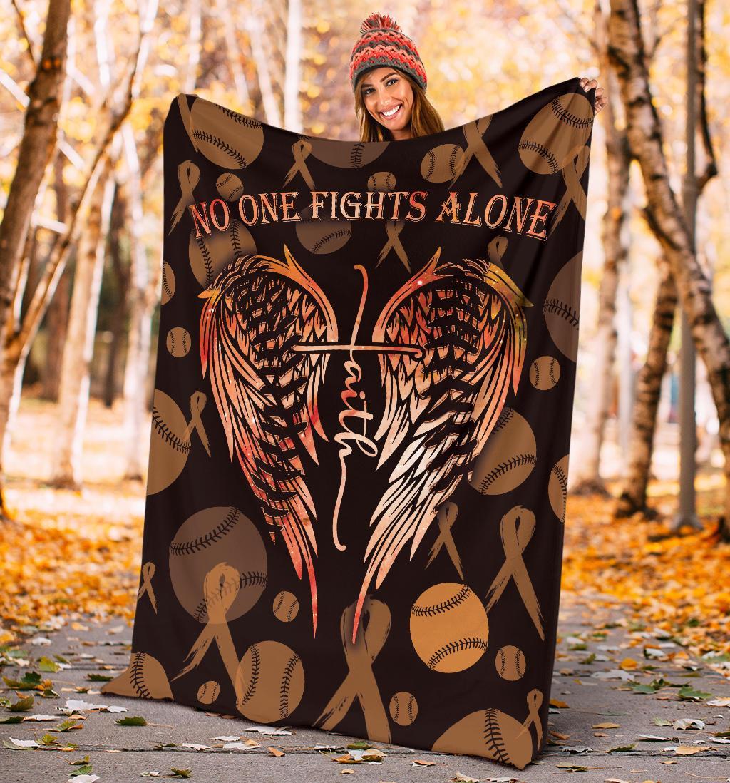 litzzy No One Fights Alone Ball Fleece Blanket - Lath3011203 Quilt Blanket   